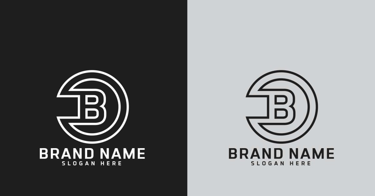 Brand B letter Circle Shape Logo Design - TemplateMonster