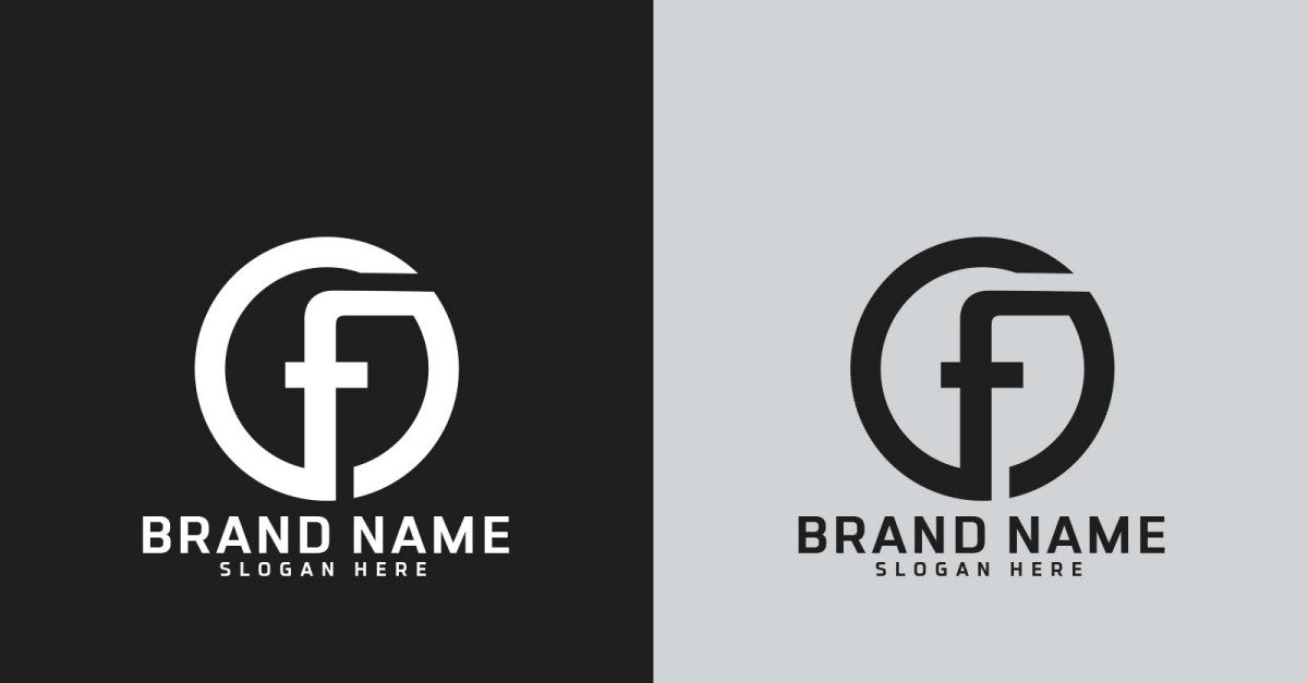 Marca F letra Forma de Círculo Diseño de Logotipo - Letra Pequeña