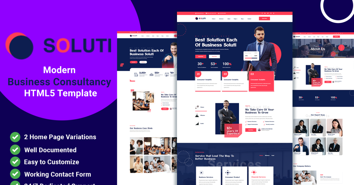 Soluti - Business Consultancy Website HTML5 Template