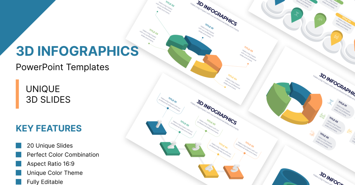 3B Bilgi Grafikleri PowerPoint şablonları - TemplateMonster