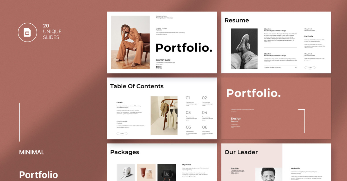 Digital Portfolio Presentation Template Layout