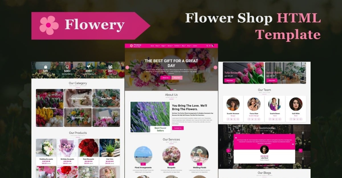 Flowery - Flower Store HTML5 Website Template