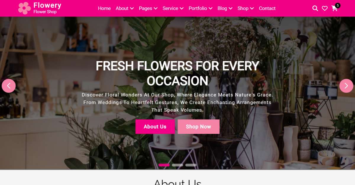 Flowery - Flower Store HTML5 Website Template