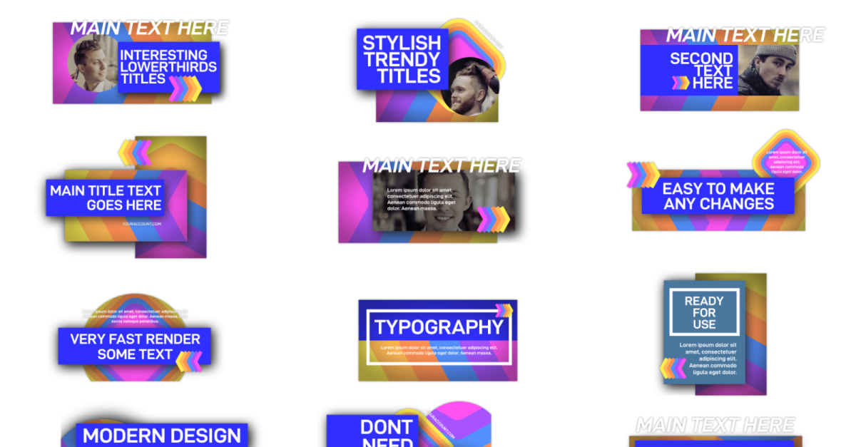 Colorful Lower Thirds After Effects Template