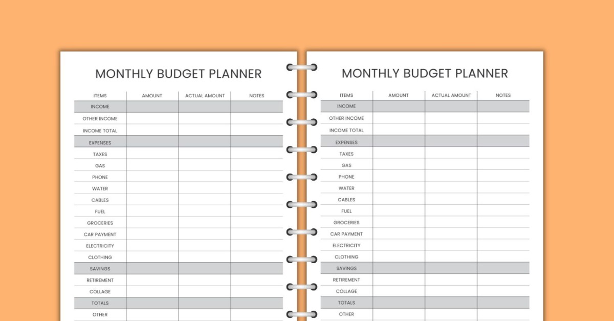 planificateur de budget mensuel. modèle de planificateur financier
