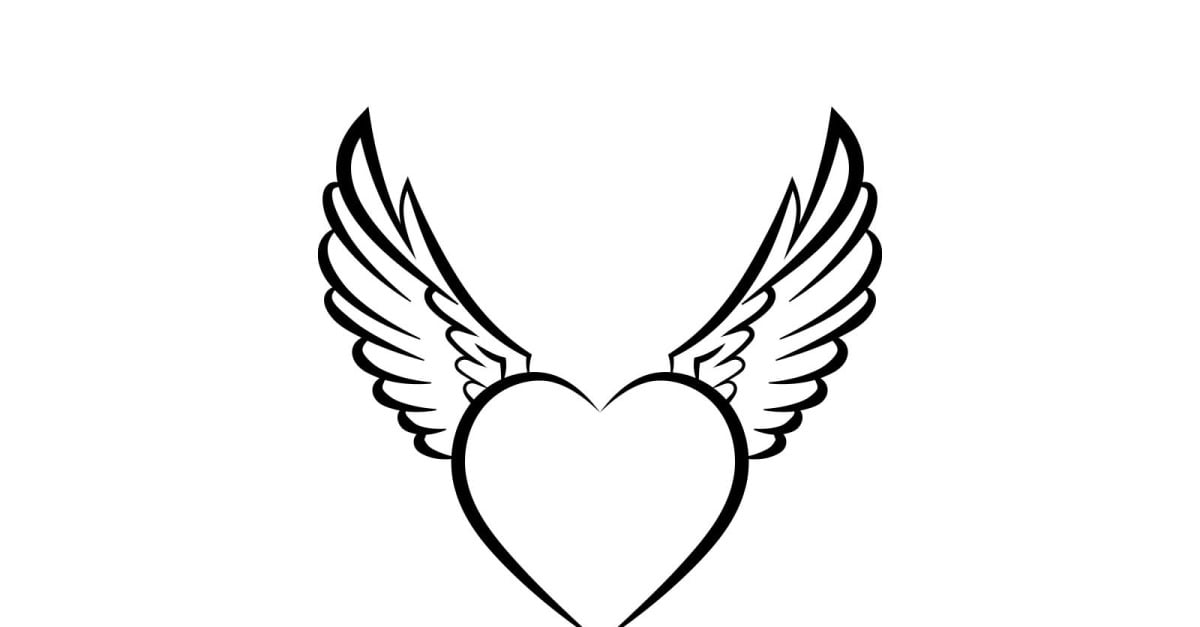 Heart With Wings Black Logo Design #354380 - Templatemonster