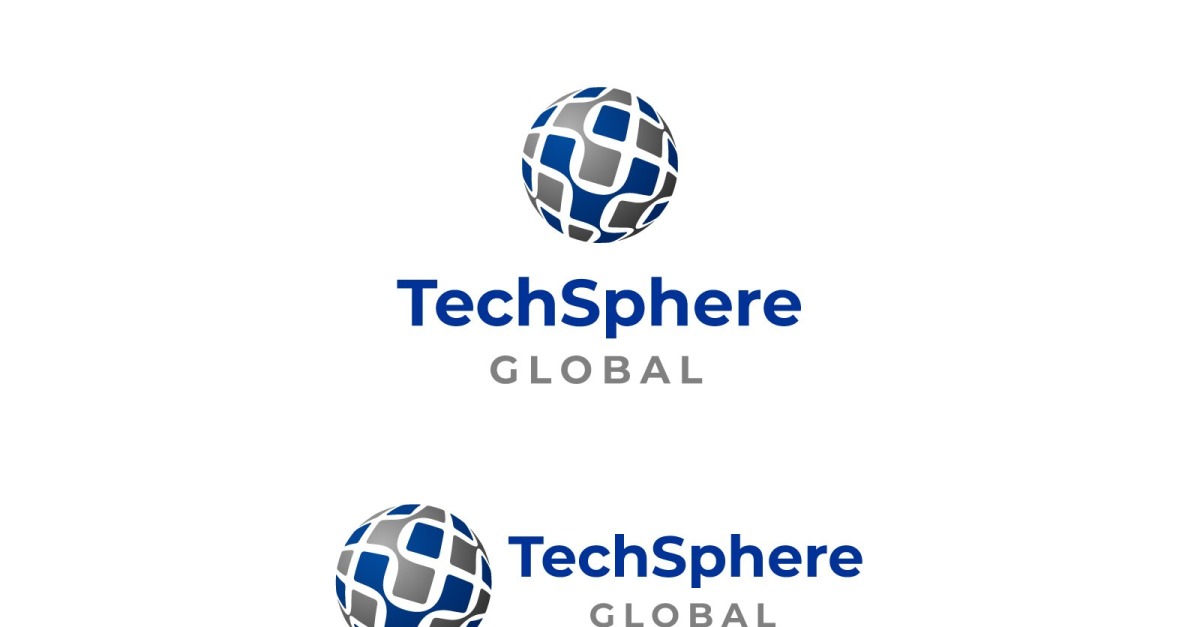 Logotipo global da TechSphere, logotipo da tecnologia Ai