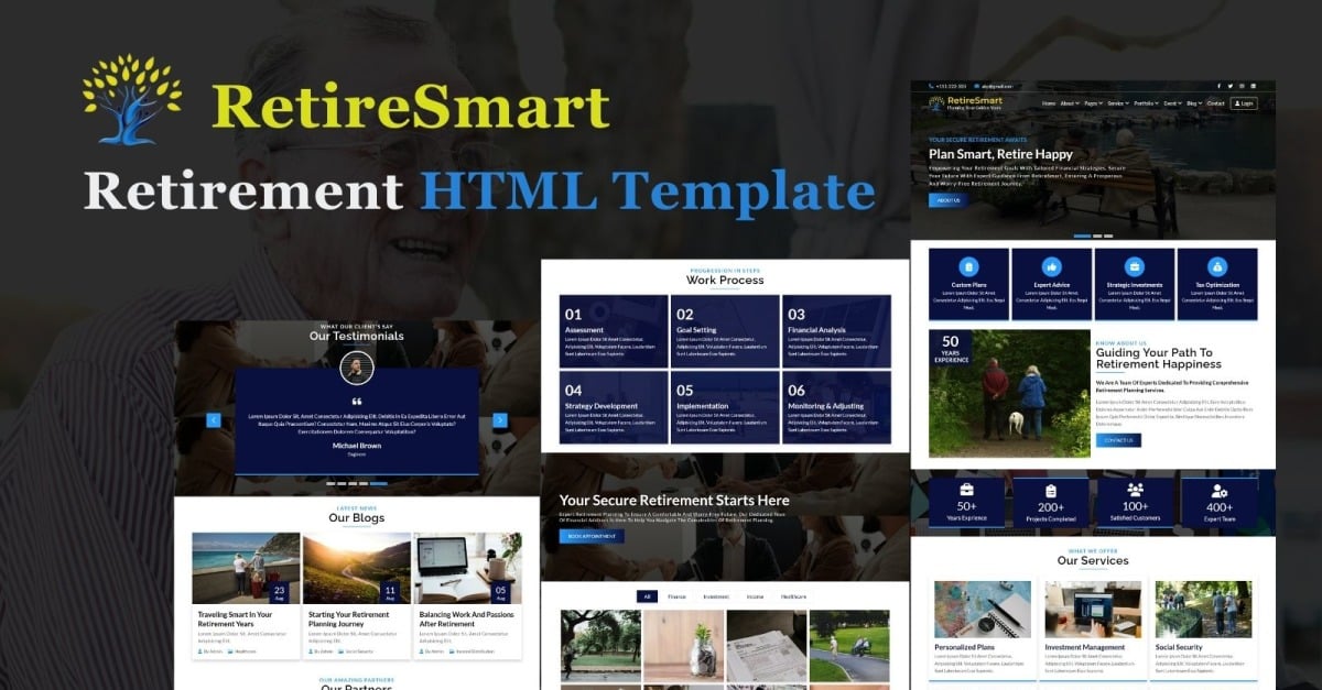 RetireSmart - Retirement Planning HTML5 Website Template