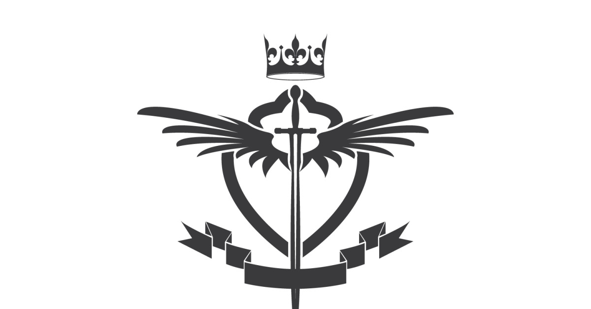 Wing sword and crown king lord logo icon v18