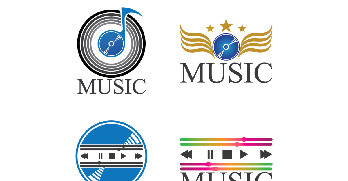 Music note play icon logo v33 #356320 - TemplateMonster