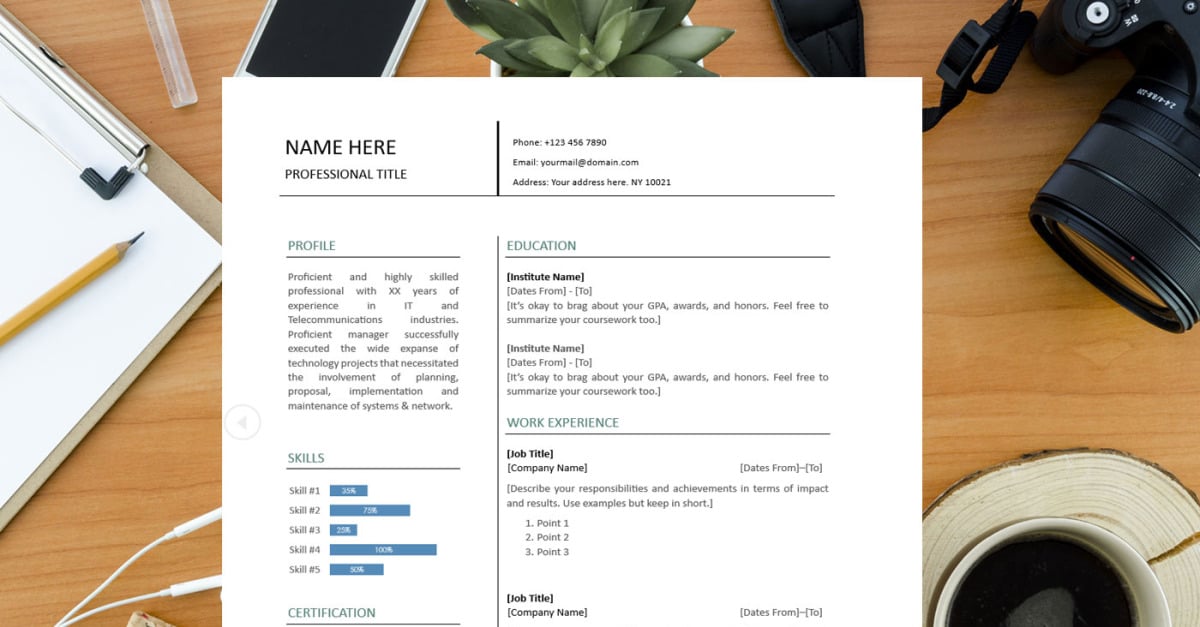 Clean Professional Resume Template 357628 TemplateMonster