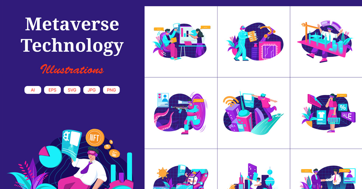 M486_ Découvrez le pack d’illustrations Metaverse