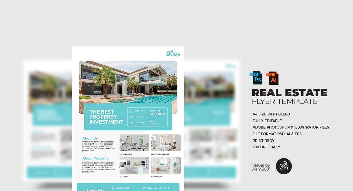 Real Estate Flyer Template-V15 #358116 - TemplateMonster