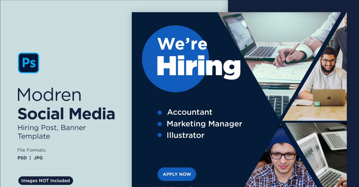 We Are Hiring Social Media Post Design Template 67