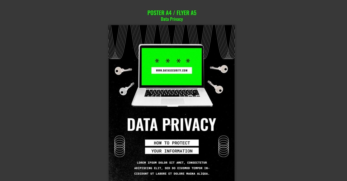 Flat Design Data Privacy Templates #358785 - TemplateMonster