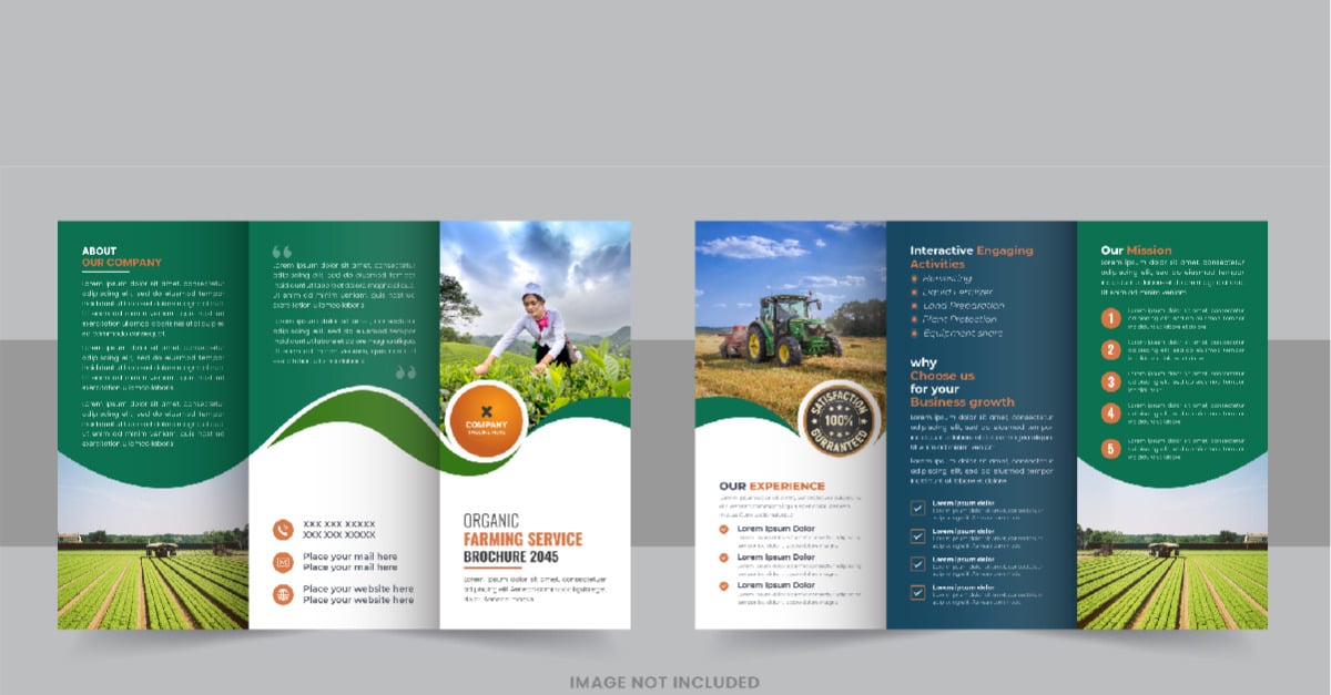 Gardening or Lawn Care TriFold Brochure Design Layout