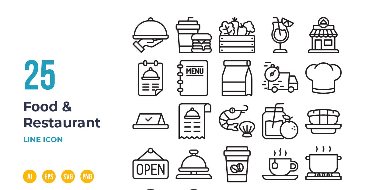 Restaurant Icon Set Food & Restaurant Icons Set, Icons Ft. Food & Meal