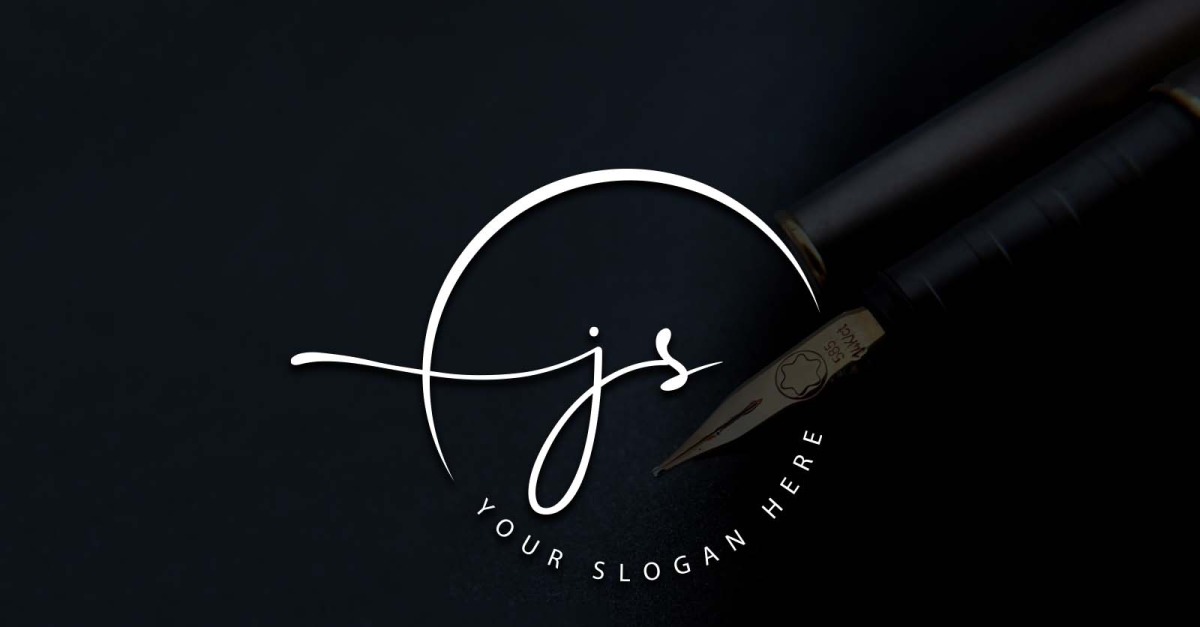 Calligraphy Studio Style JS Letter Logo Design