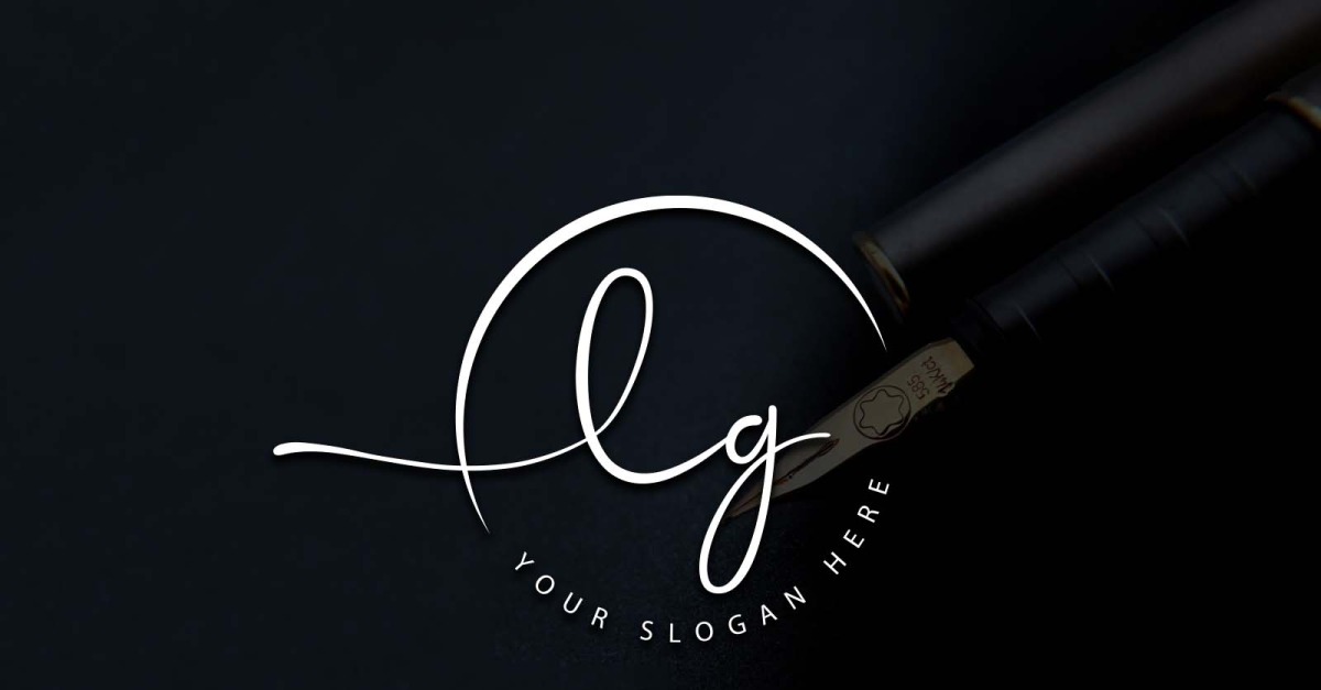 Calligraphy Studio Style LG Letter Logo Design
