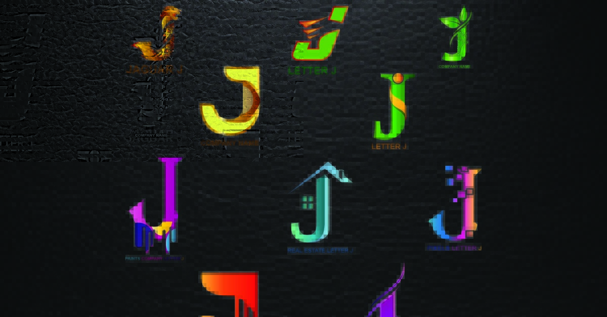 Modelo de logotipo da letra J para todas as empresas e marcas