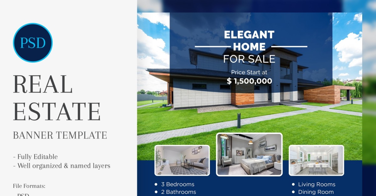 Real Estate Social Media Banner Post Design Template 31