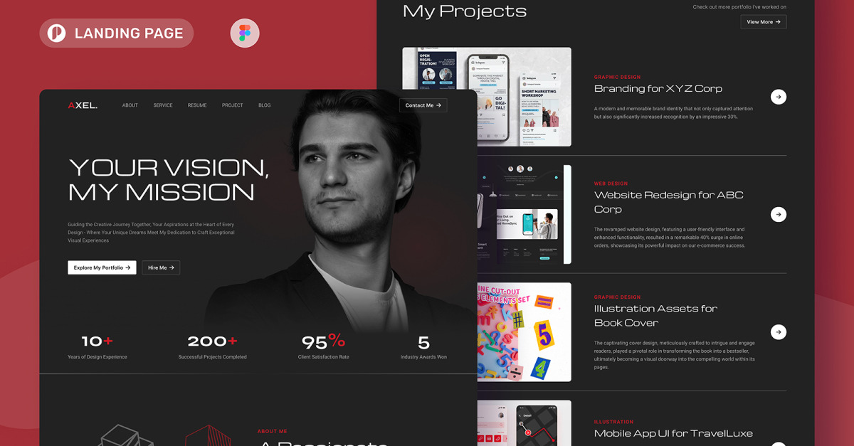 Axis - Personal Portfolio Landing Page - TemplateMonster