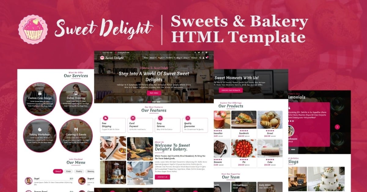 Sweet Delight - Sweets & Bakery HTML5 Website Template