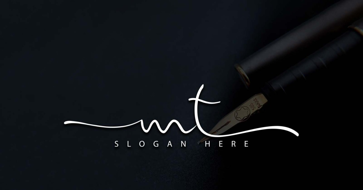 Diseño de logotipo de letra MT de fotografía creativa