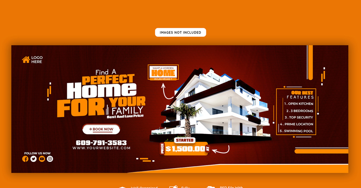 House Property Social Media Banner Template - TemplateMonster