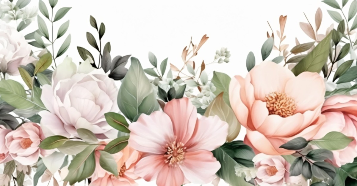 Watercolor flowers Background 351 #363496 - TemplateMonster