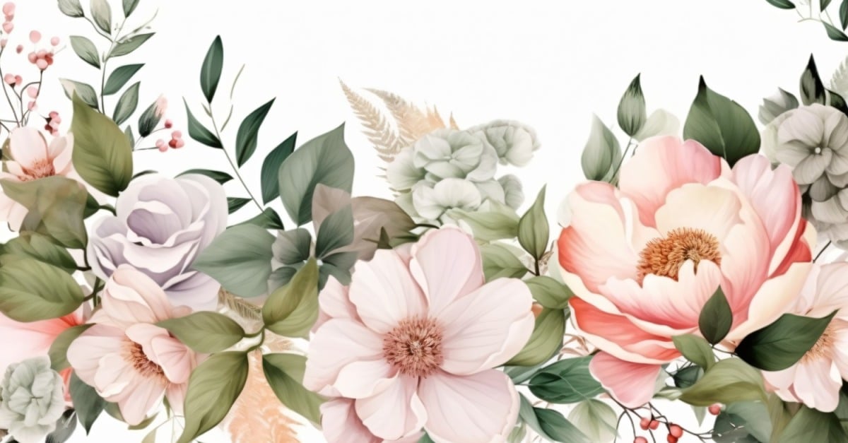 Watercolor Floral Background 372 #363543 - TemplateMonster