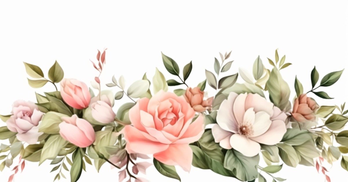Watercolor floral wreath Background 407 - TemplateMonster