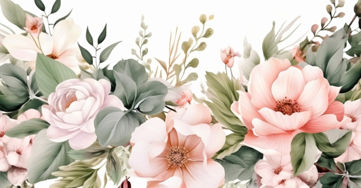 Watercolor flowers Background 410 #363611 - TemplateMonster