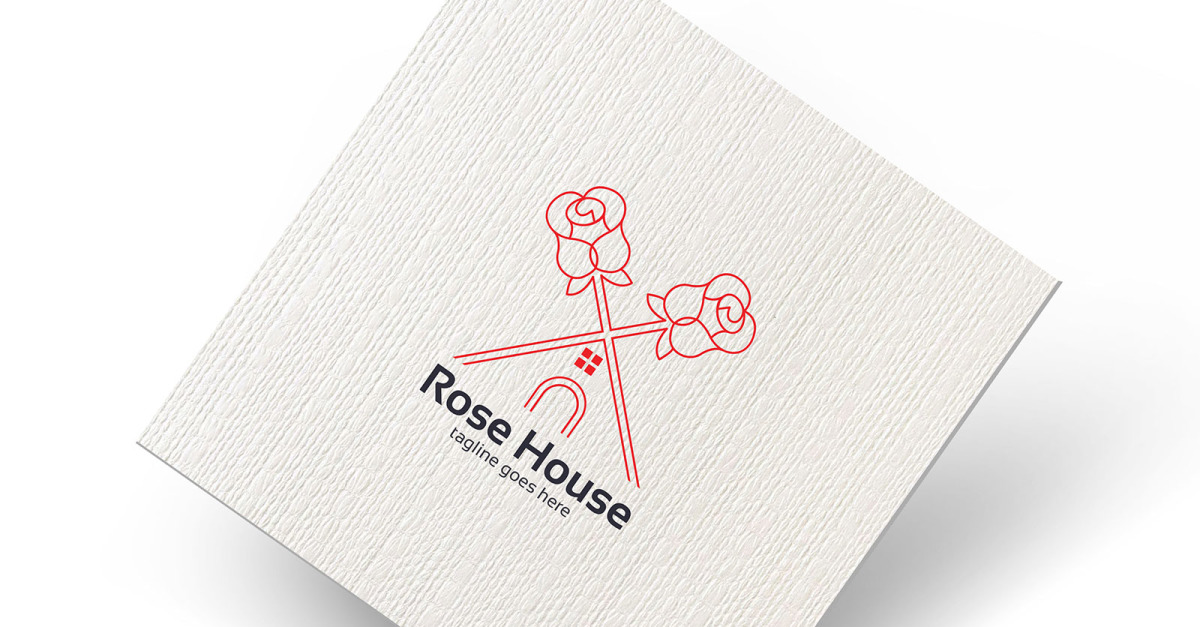 Creative Rose House monogram Logo Template - TemplateMonster