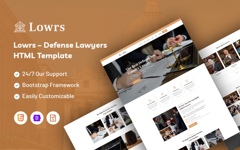 Lowrs – Defense Lawyers Website Template