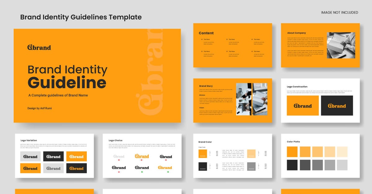 Yellow Brand Identity Guidelines presentation template layout