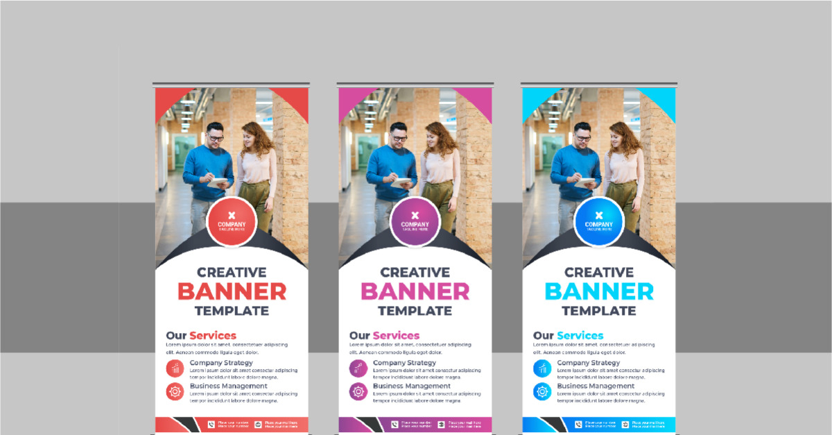 Şirket reklamı roll up banner, Roll Up Banner şablon düzeni