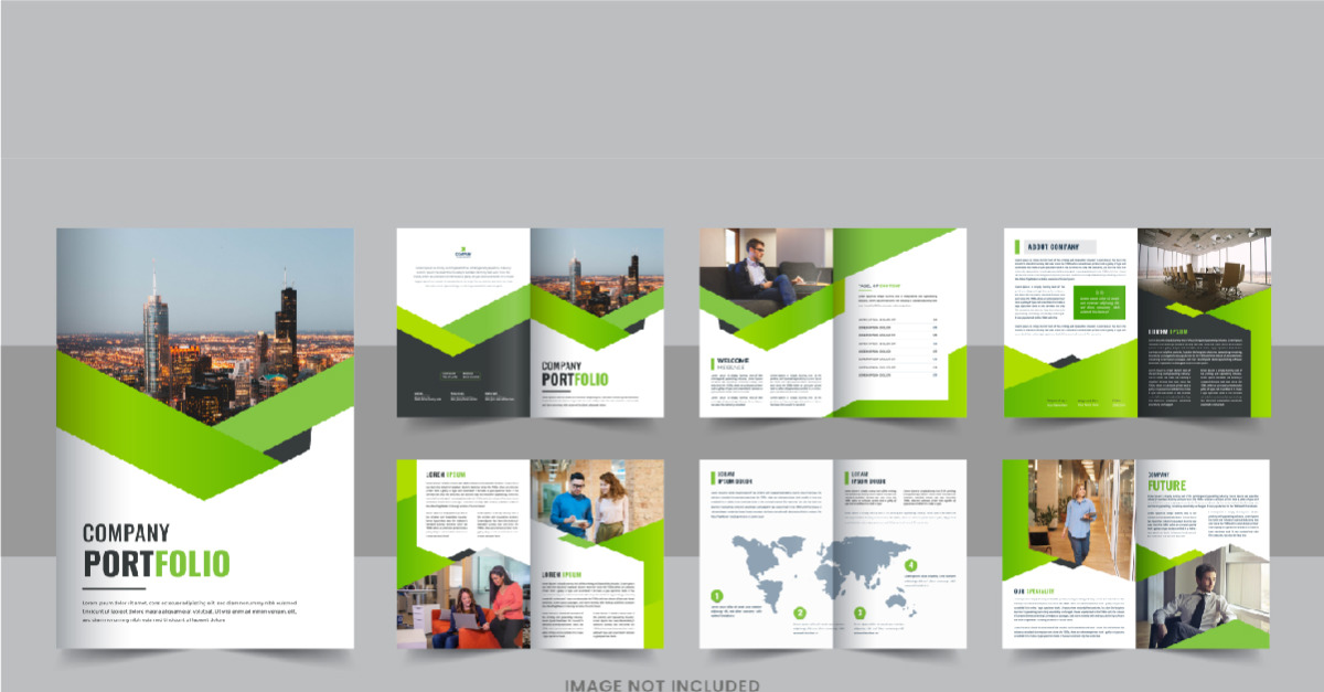 Company portfolio brochure template, company profile brochure design