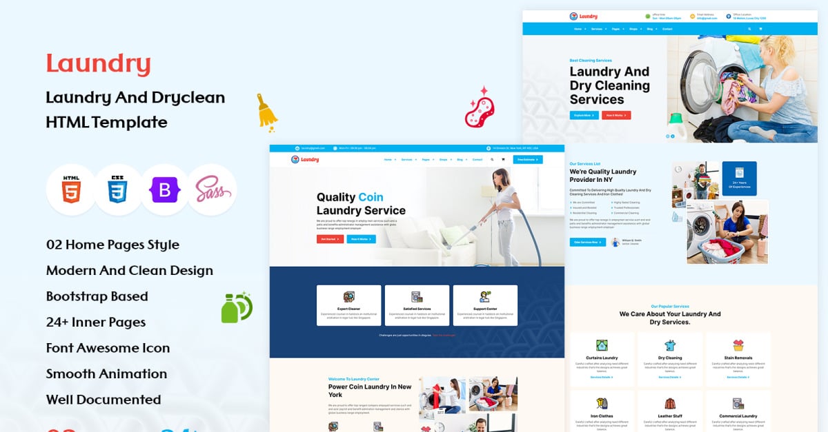 Laundry and Dry clean Service HTML Template