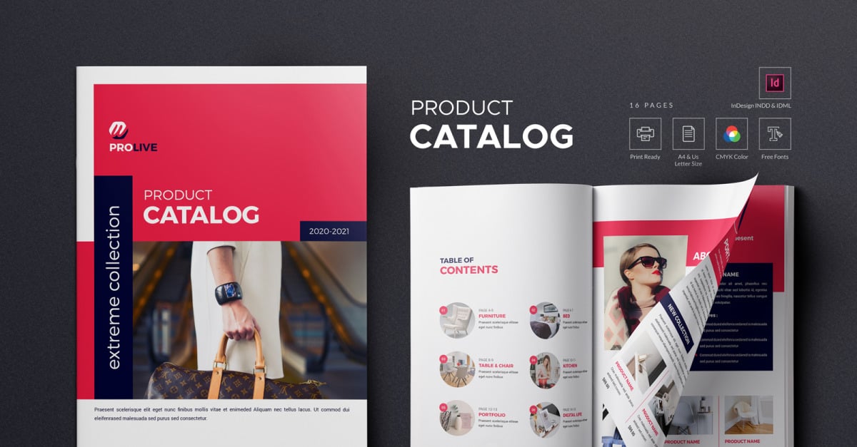 Modern Red Product Promotion Catalog TemplateMonster