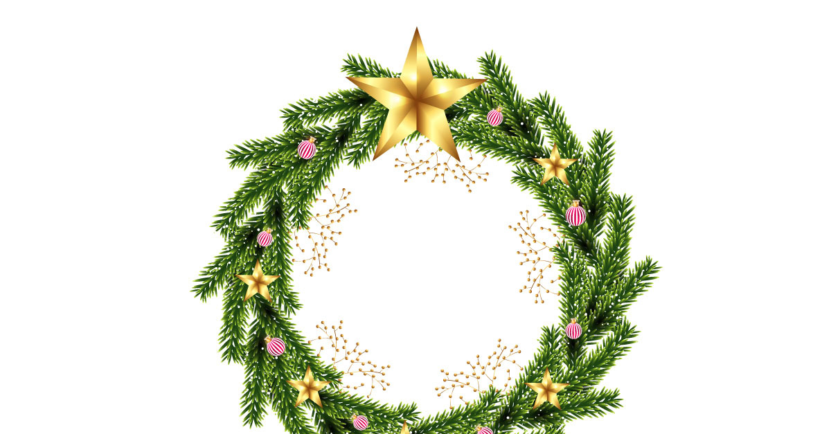 Couronne De Noël Décorative Avec Boule Et Nœud - 30-35cm, Rouge Et Or, Pour Porte Ou Cheminée