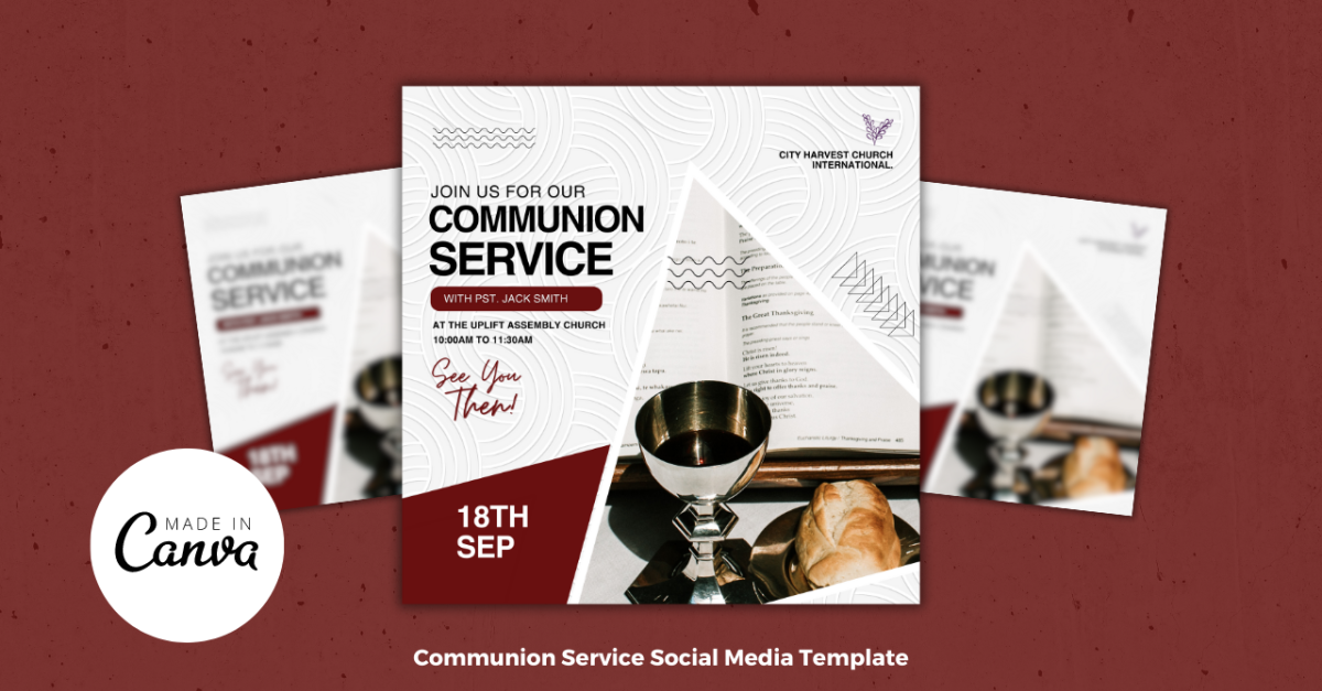 Communion Service Church Flyer Template - TemplateMonster