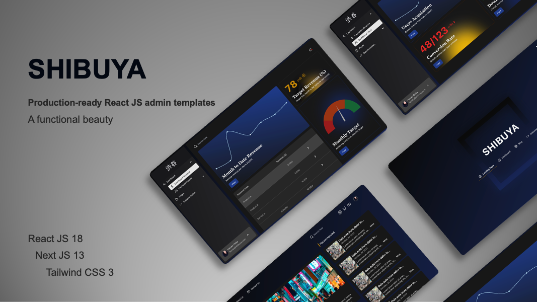 Shibuya react js admin template using next js