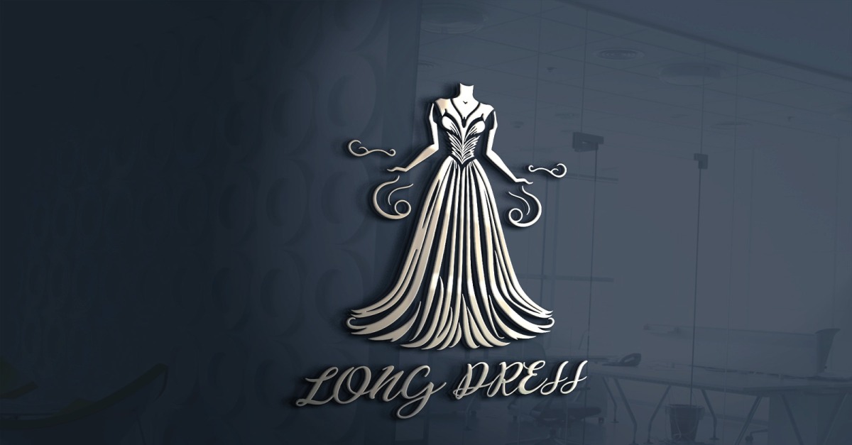 Fichier vectoriel de logo élégant de robe longue