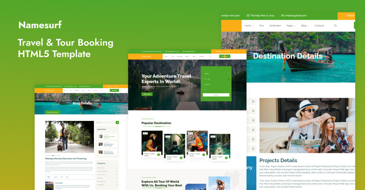 Namesurf-Travel & Tour Booking HTML5 Template