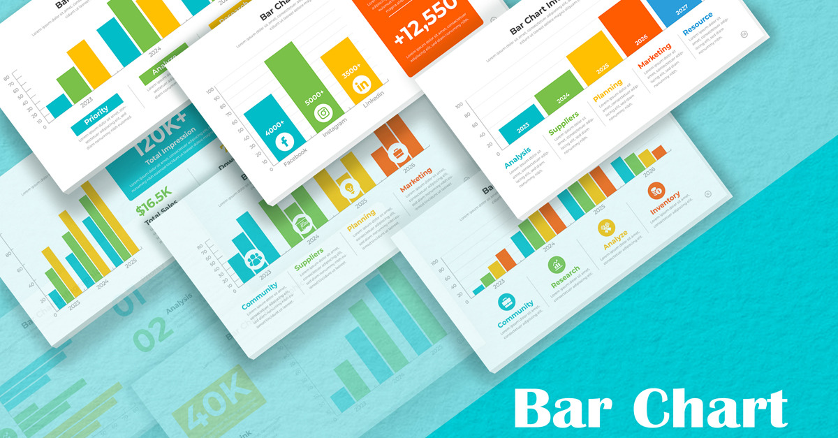 Bar Chart Infographic PowerPoint Layout - TemplateMonster