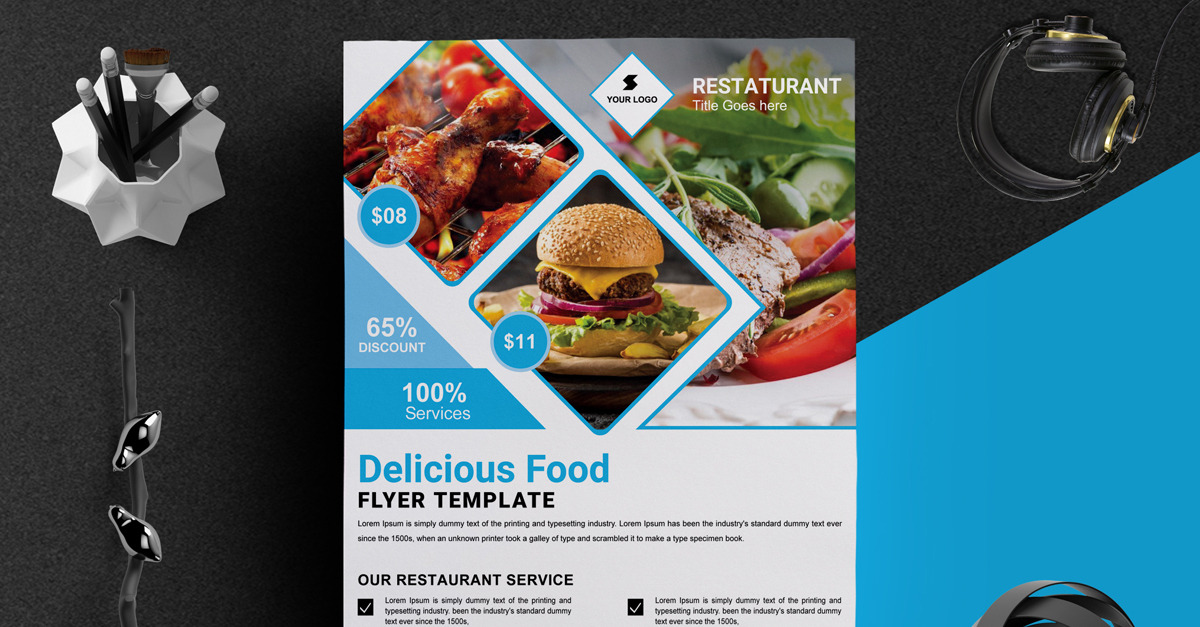 Food Menu Flyer Template Layout #373204 - TemplateMonster