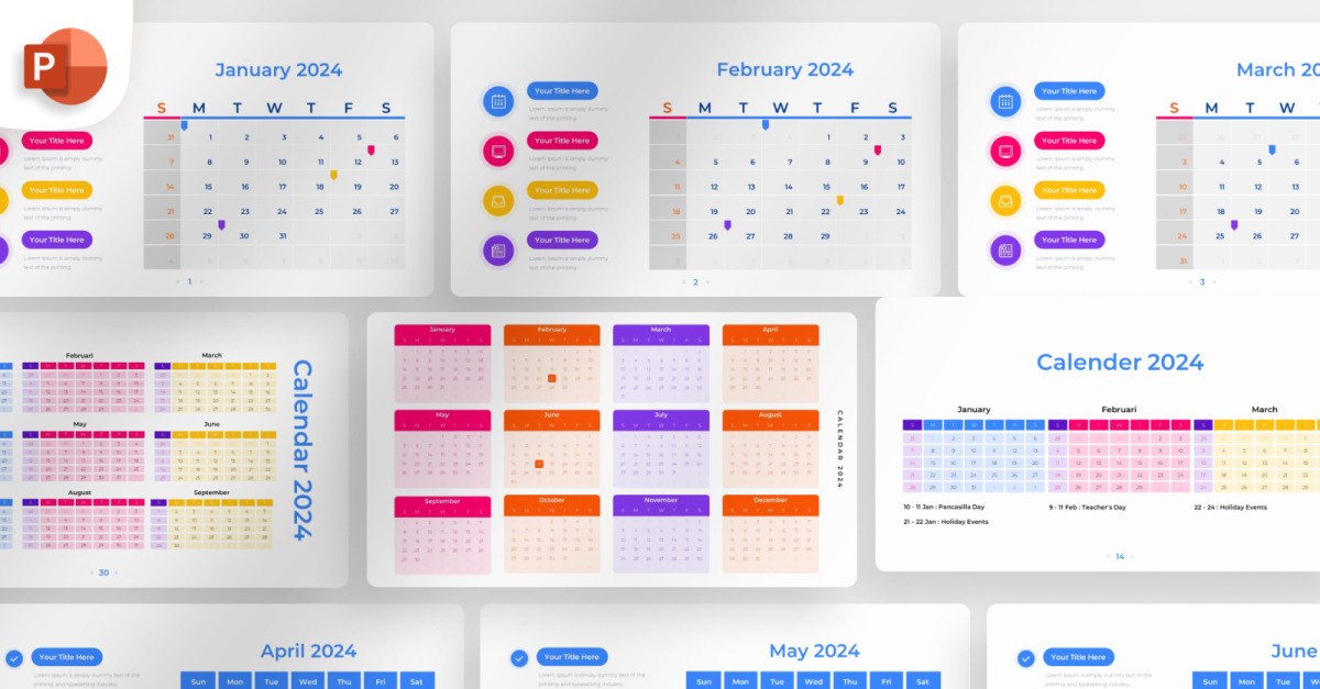 2024 Calendar PowerPoint Infographic Template