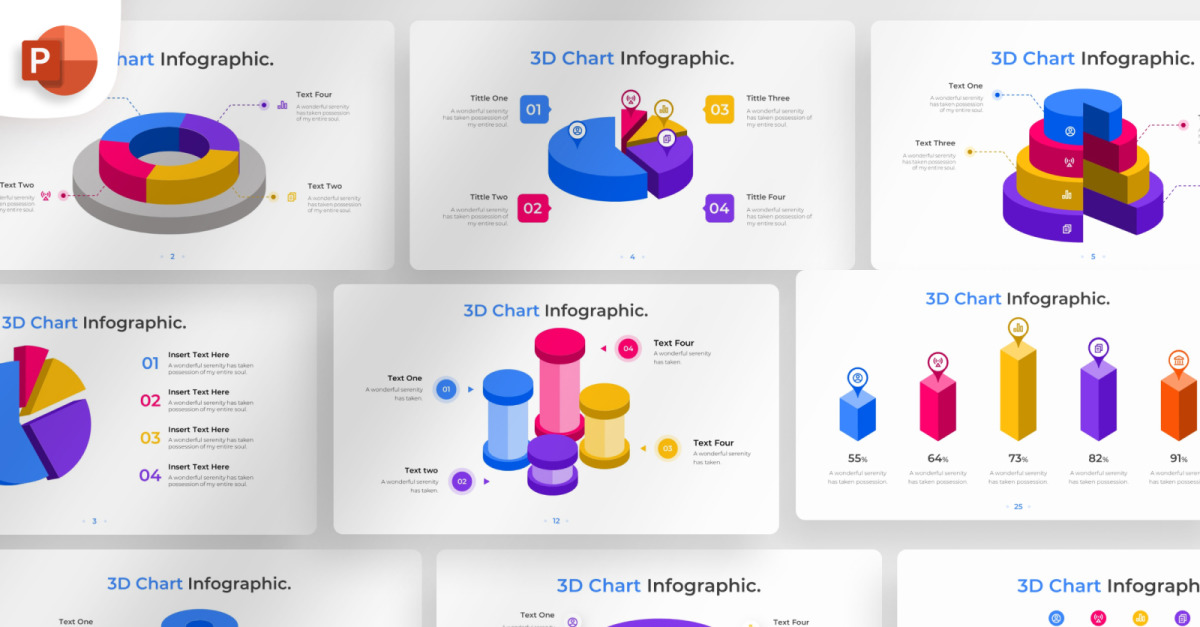 3D Chart PowerPoint Infographic Template - TemplateMonster