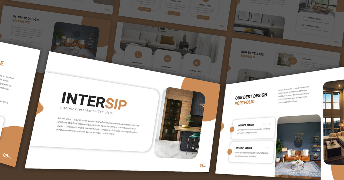 Intersip - Interior Google Slides Template - TemplateMonster